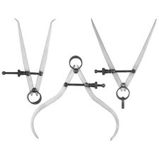 3 Piece Spring Caliper Set 200mm Divider Inside Outside Adjustment Metal Marking