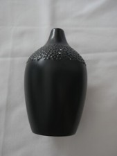 Small Brown Vase Dippled Effect Textured Spotty Rim