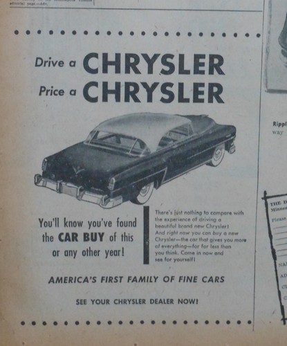 1950 newspaper for - newspaper, ad