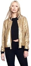 Ladies Sequin Glitter Bomber Jacket Club Dance Party Multicoloured Jacket