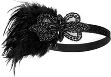 Yolev Black Flapper Headpiece