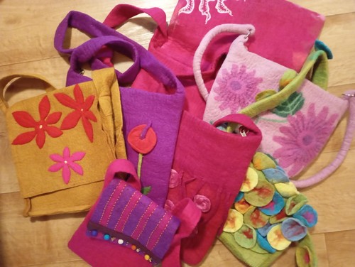 Handbag shoulder bag - bag, felt