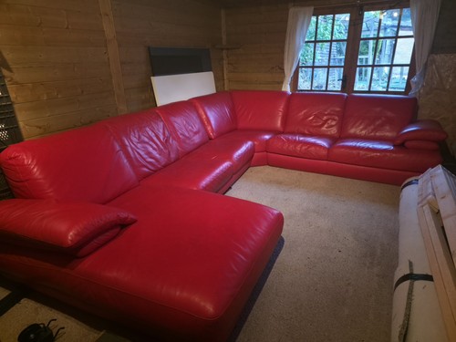 Italian leather corner sofa - italian,