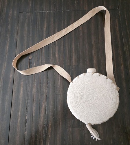 Aztec water canteen - water, suede