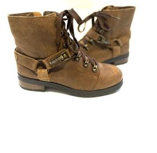 UGG AUSTRALIA FRITZI CHIPMUNK LEATHER BIKER BOOTS UK 5 EUR 38 USA 7 V.c.g