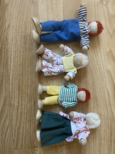 Wooden dolls house - wooden, family