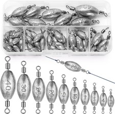 25/45Pcs Olive Fishing Weights