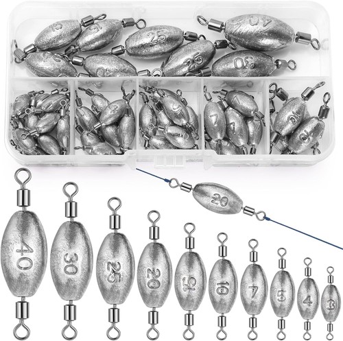 45pcs olive fishing weights - olive,