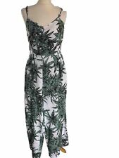 Mara Hoffman Ladies Palm Leaf Print White & Green Jumpsuit Size 4 UK 8
