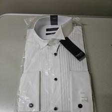 Double Two Shirt - 16" Collar White Pleated Wing Collar Shirt BNWT Rrp £42.50