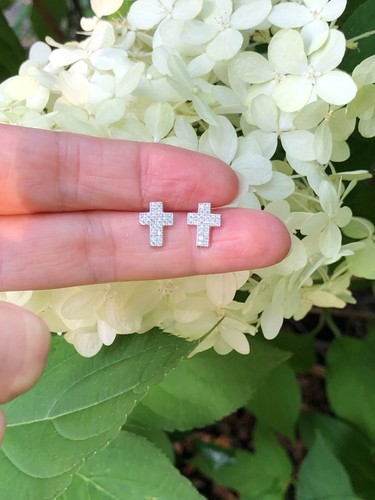 925 sterling silver cross - sterling, stud