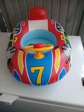 Baby Car Boat Swim Float with Steering Wheel – Inflatable Pool Ring Toy