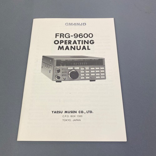 Yaesu frg 9600 operating - frg,