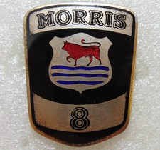 Morris Eight / 8 (Enamelled Original) Vintage Car Bonnet Badge