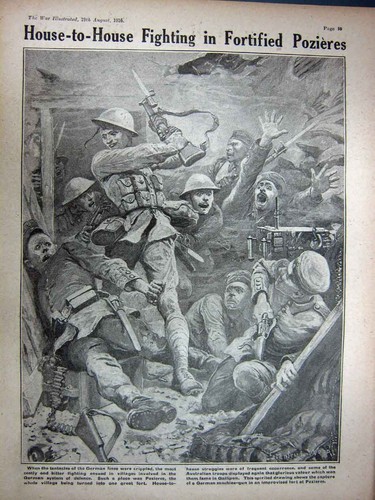 Old antique print ww1 1916 - old,
