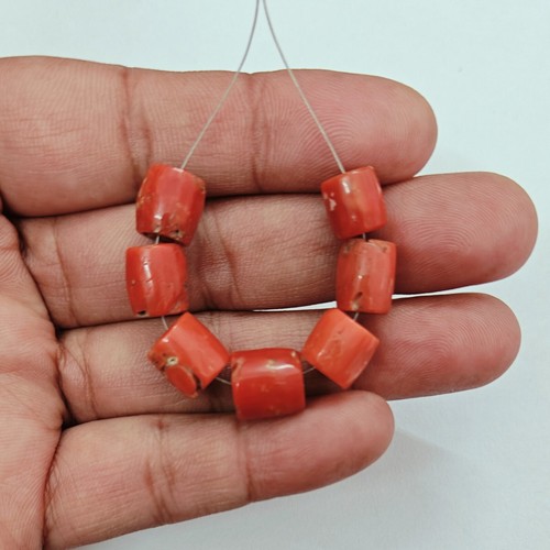 Natural italian coral beads - natural,
