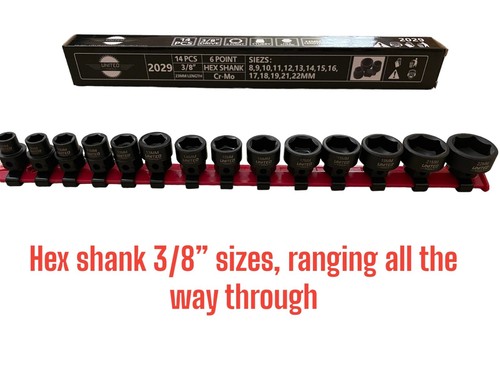 Impact sockets set dr - 3/8",