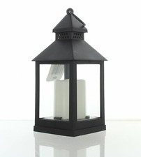 Black LED Flickering Flame Candle Lantern Hanging Battery Op Indoor/Outdoor Use 