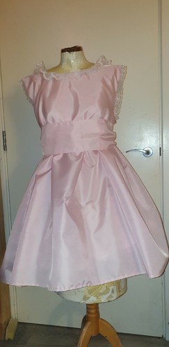 New pink taffeta dress sissy