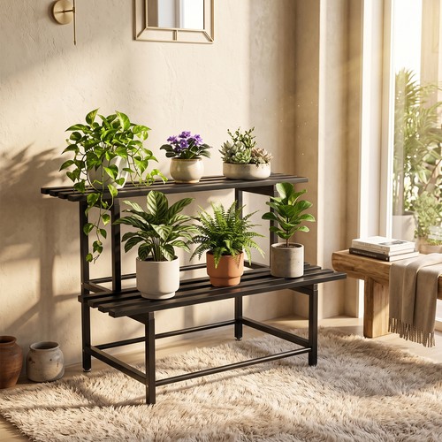 Tier step metal plant stand - step,