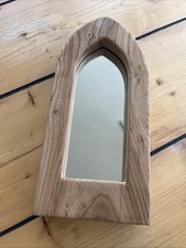 Gothic Mirror Wood Hand Made 37.5cm Tall