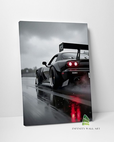 Black racing car canvas art - black,