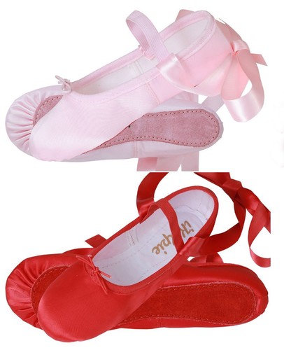Pink satin ballet shoes - ballet, child