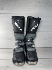 WULFSPORTS Motocross Black Leather Biker Boots . SIZE 38 EU