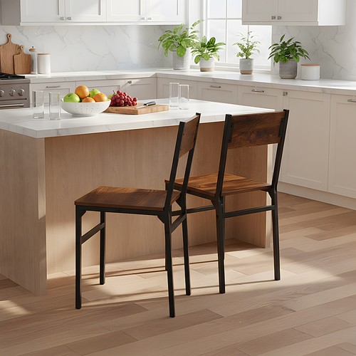 2pcs industrial dining chairs - industrial,