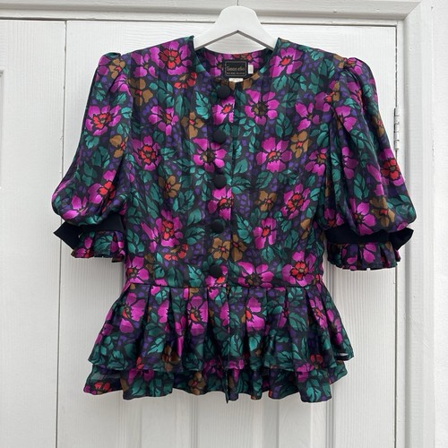 Puff short sleeve peplum 80s - puff,
