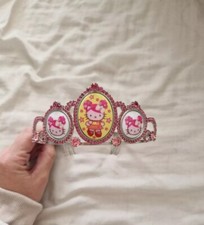 RARE Tarina Tarantino Hello Kitty Pink Head Yellow Cameo Tiara Swarovski