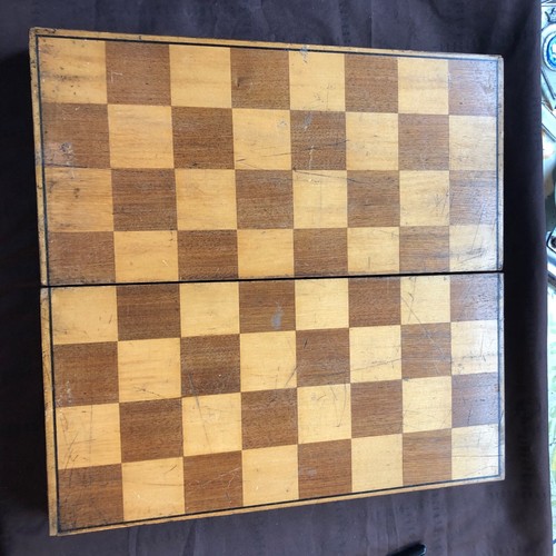 Antique backgammon folding
