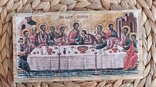 Wooden Plaque Gothic Religious Vintage Last Supper