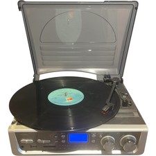 Inovalley TT-183E Record Player USB SD AM/FM Phono Turntable Retro Tested Works