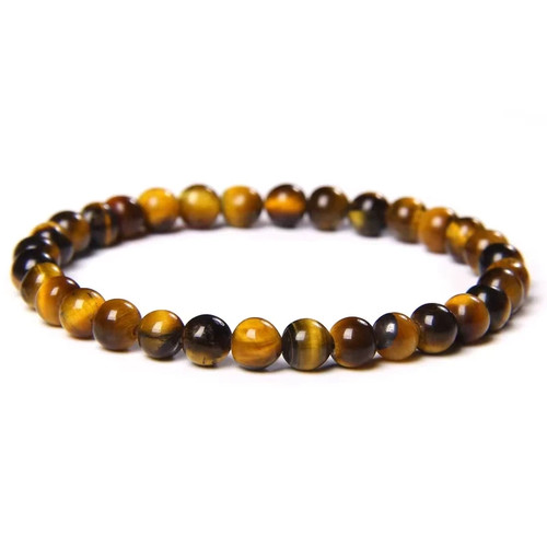 Natural stone beaded bracelet - natural,