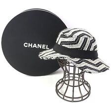 CHANEL Glitter Tweed Hat Black