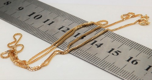 9ct gold box chain inch - 9ct,
