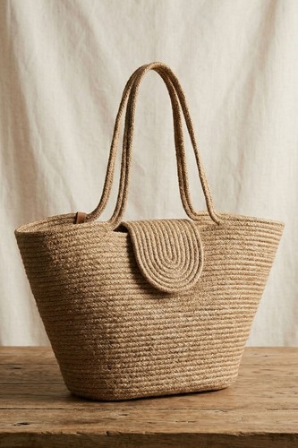 Boho straw style tote - straw,