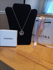  Genuine PANDORA Silver 80cm Chain, Large Floating Locket & 5 Petite Charms