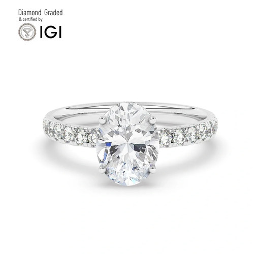 Oval diamond engagement ring - diamond,