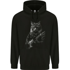 Rock Cat with an Electric Guitar Childrens Kids Hoodie