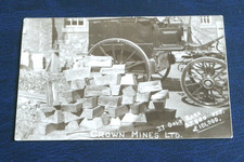ORIGINAL  REAL PHOTO POSTCARD - GOLD BARS, CROWN MINES, JOHANNESBURG, S. AFRICA