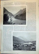 Antique Print 1898 GMining Fraser River British Columbia Lytton Tricycle Hu
