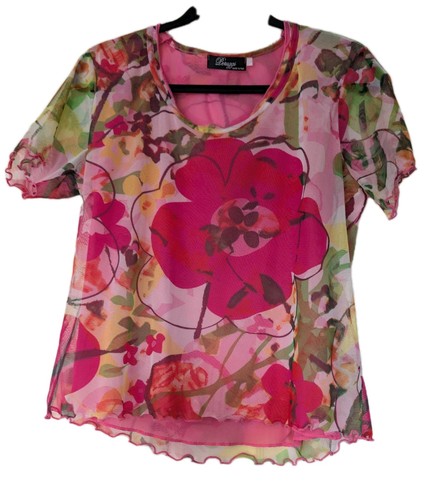 Peruzzi pink floral mesh - floral, l