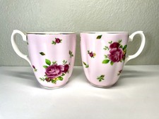 Vintage Royal Albert New Country Roses Pink Mug. Englang. 13.5oz. Set Of 2