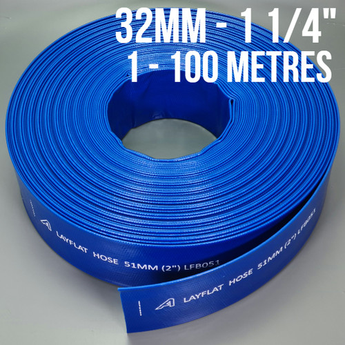 32mm layflat pvc - 1/4", water