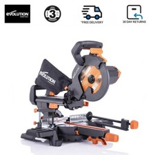 Evolution R210SMS+ 210mm Sliding Mitre Saw With TCT Multi-Material Cutting Blade