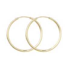 9CT GOLD 25mm SLEEPER HOOP EARRINGS ~ 375 ~ SOLID 9K GOLD