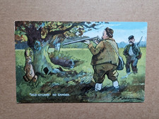 OLD POSTCARD ARTIST HUMOUR HUNTING SHOOTING RABBIT PR 379