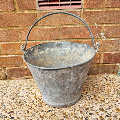 Galvanised metal bucket - galvanised,